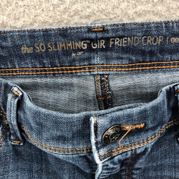 Chicos Jeans Womens 00 US 2 Blue So Slimming Medium Wash Denim Girlfriend Crop - Picture 5 of 12